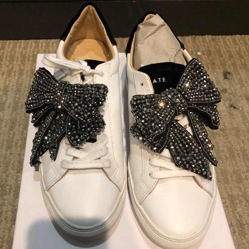 D.A.T.E Newman Bow White Sneaker w/removable bow